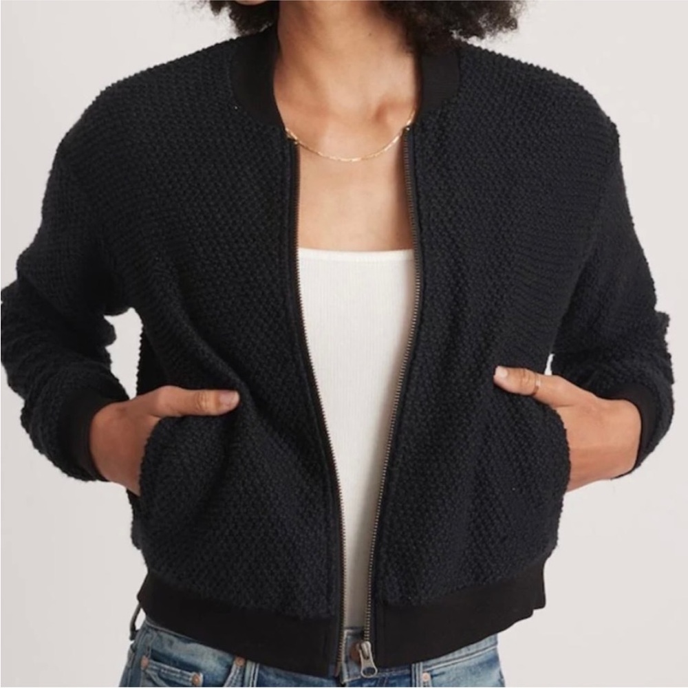 Marine Layer womans Birdseye full zip Bomber jacket size S